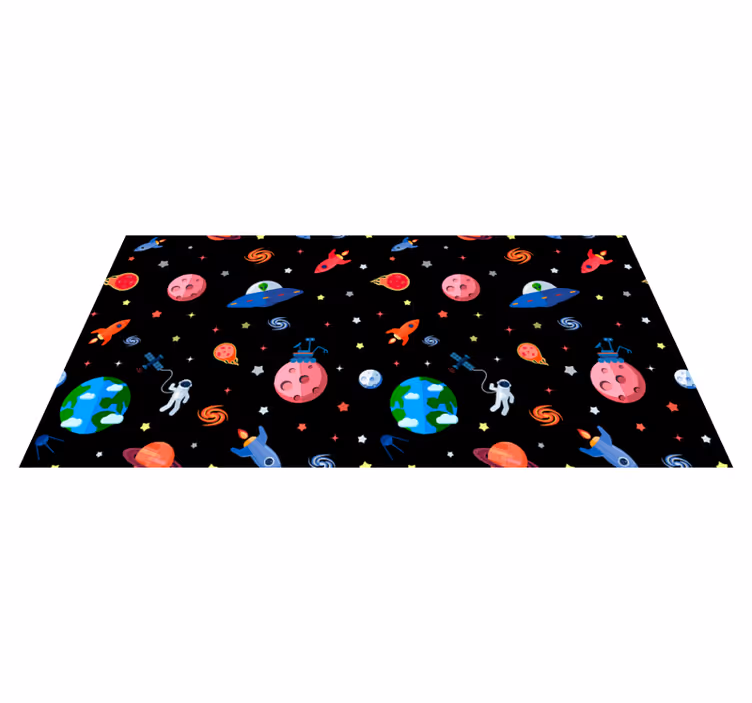 Planets and galaxy star vinyl rug - TenStickers