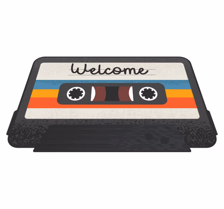 Welcome mix tape custom rug - TenStickers