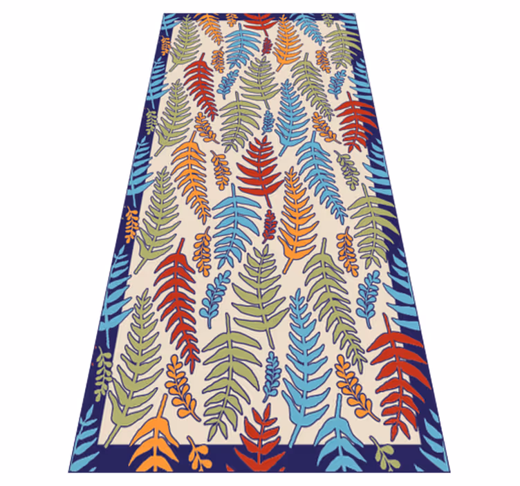 Botanical Stripes floral vinyl rug - TenStickers