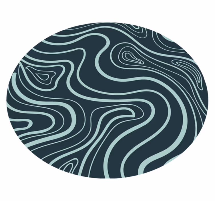 Topographic Contours textured vinyl rug - TenStickers