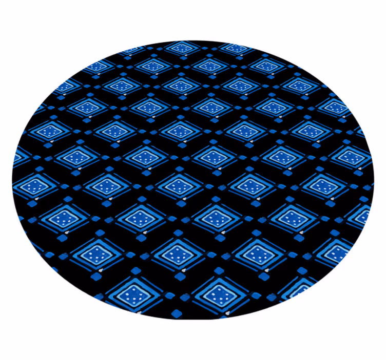 Blue Diamond Pattern geometric vinyl rug - TenStickers