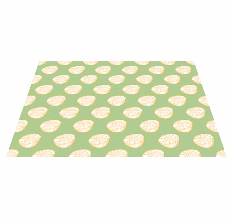 Citrus Slice Illustration kitchen vinyl rug - TenStickers