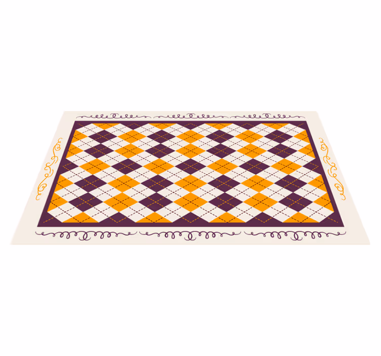 Geometric Chevron Motif tile vinyl rug - TenStickers