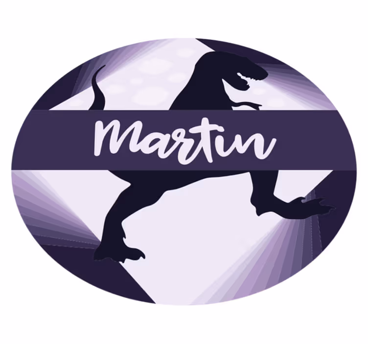 Velociraptor with name kids vinyl rug - TenStickers