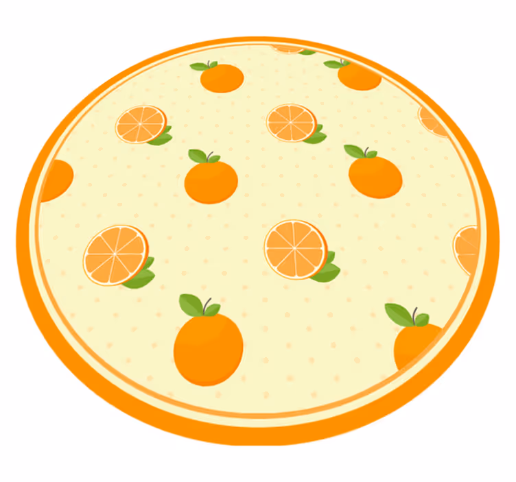Oranges pattern kitchen floor tiles - TenStickers