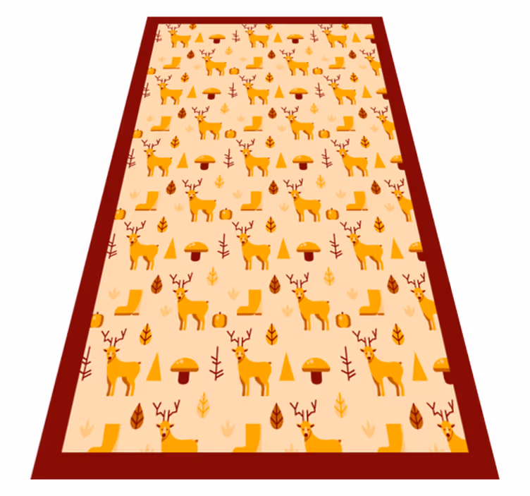 Deer and foliage animal vinyl rug - TenStickers