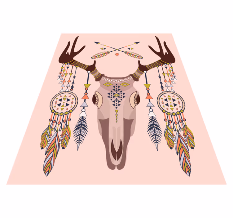 Stylish Antler Motif ethnic vinyl rug - TenStickers