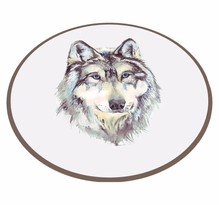 Watercolour Wolf animal rug - TenStickers