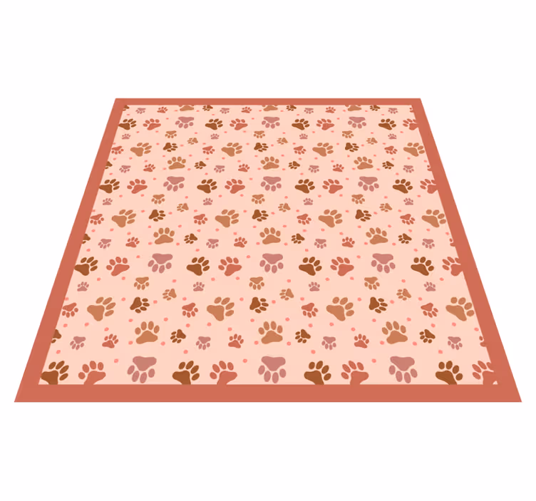 Paw Prints Pattern animal print vinyl rug - TenStickers