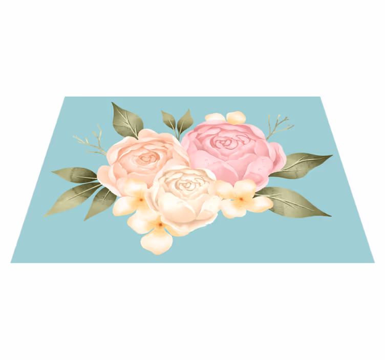 Botanical Composition floral vinyl rug - TenStickers