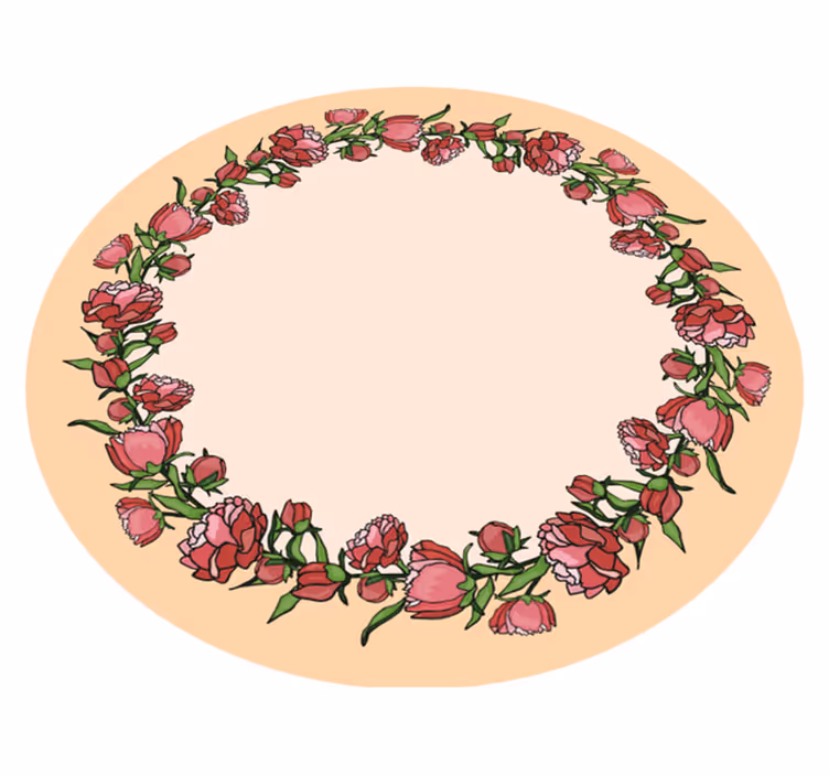 Botanical Round Decorative floral vinyl rug - TenStickers