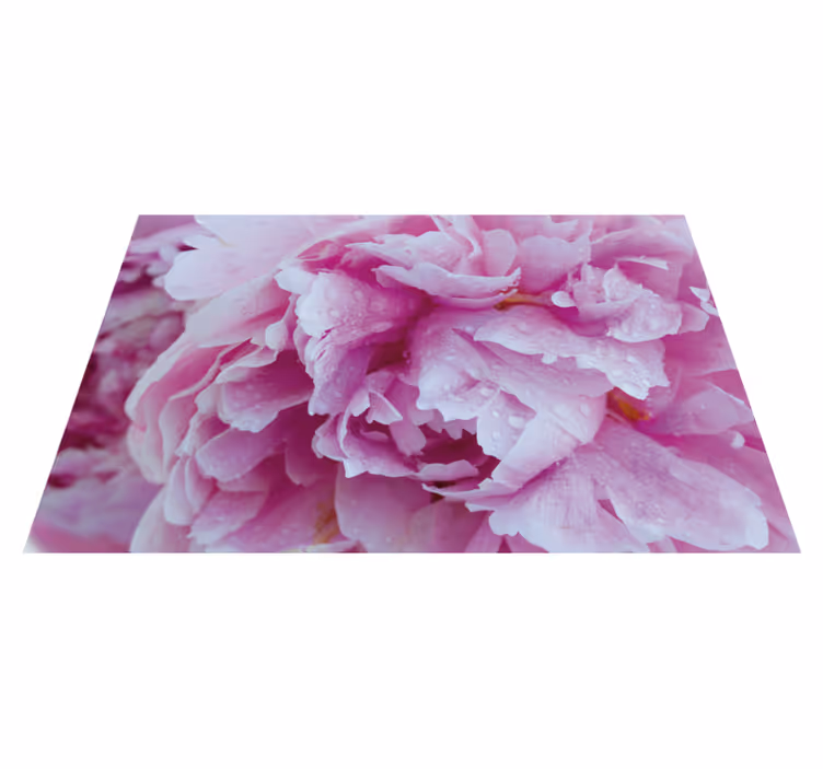 Peony purple background floral rug - TenStickers