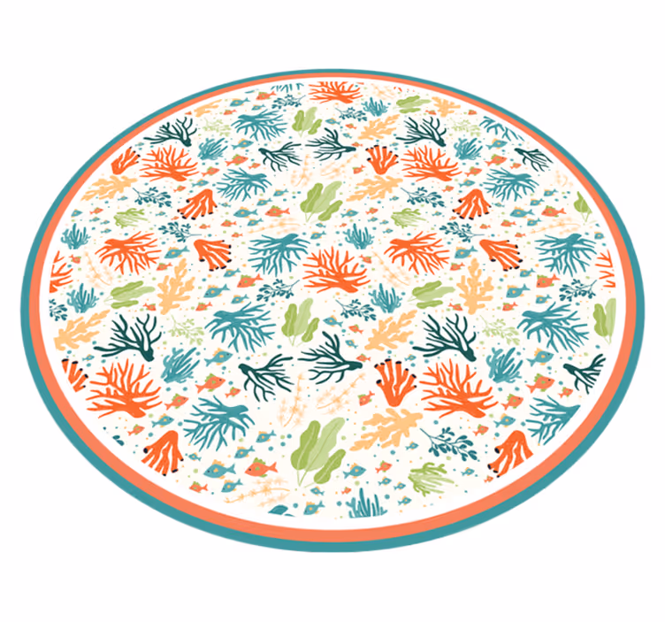 Coral reef inspiration bathroom vinyl rug - TenStickers