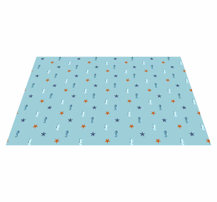 Blue stars motif star vinyl rug - TenStickers