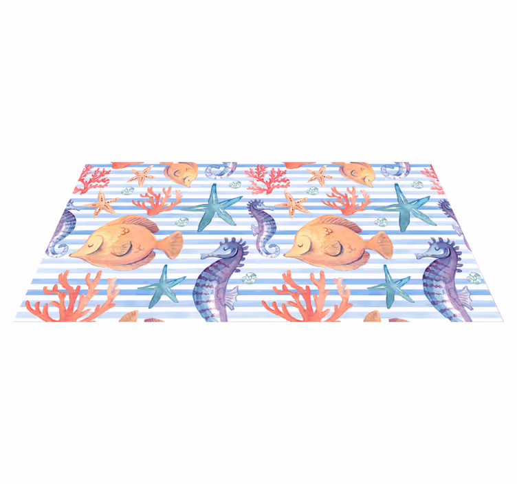 Oceanic Sea Life kids vinyl rug - TenStickers