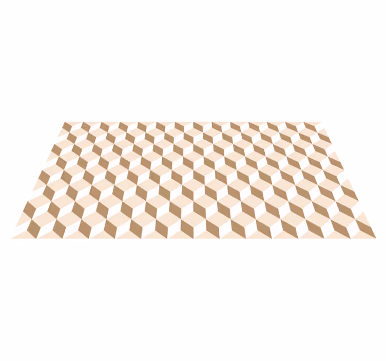 Cubic honeycomb pattern kitchen vinyl rug - TenStickers