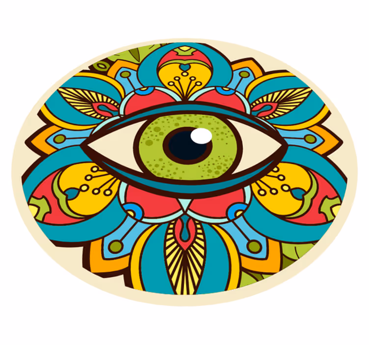 Colorful Eye Pattern mandala vinyl rug - TenStickers