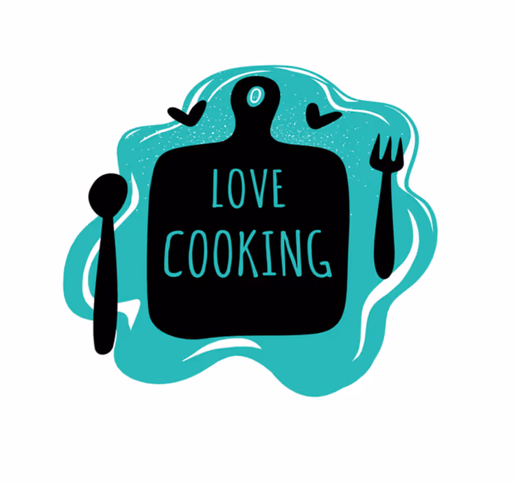Love cooking kitchen vinyl rug - TenStickers