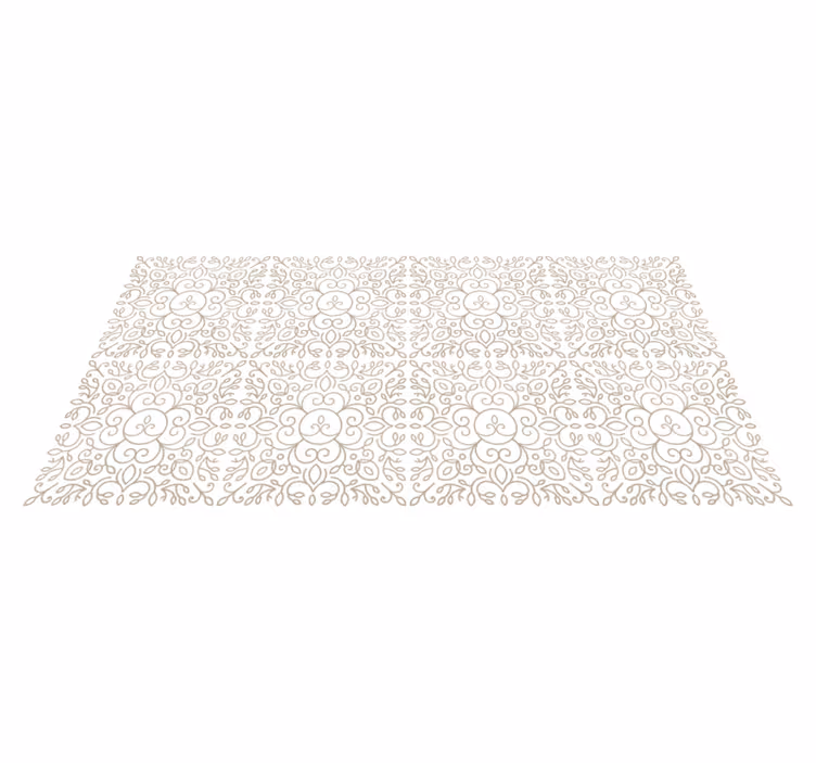 White ornamental tile carpet - TenStickers