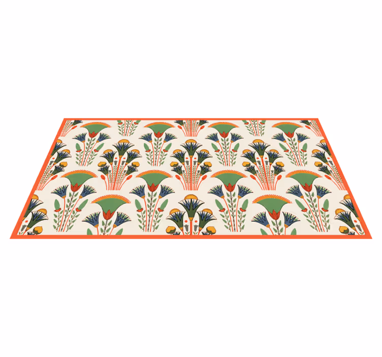 Scandinavian vintage pattern floral vinyl rug - TenStickers
