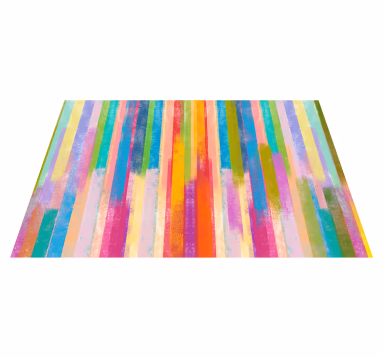 Vibrant Striped Motifs wood effect vinyl rug - TenStickers