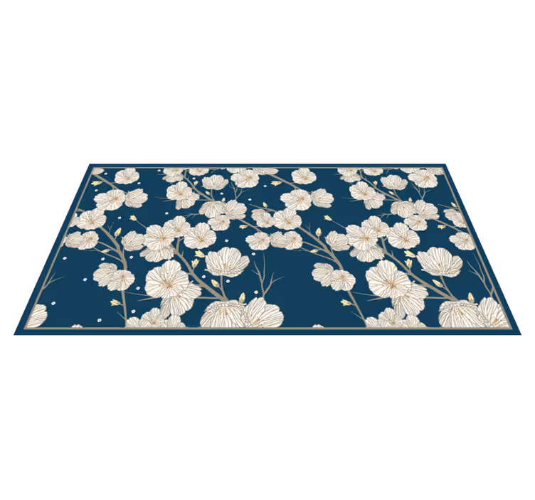Flourishing floral arrangement floral vinyl rug - TenStickers