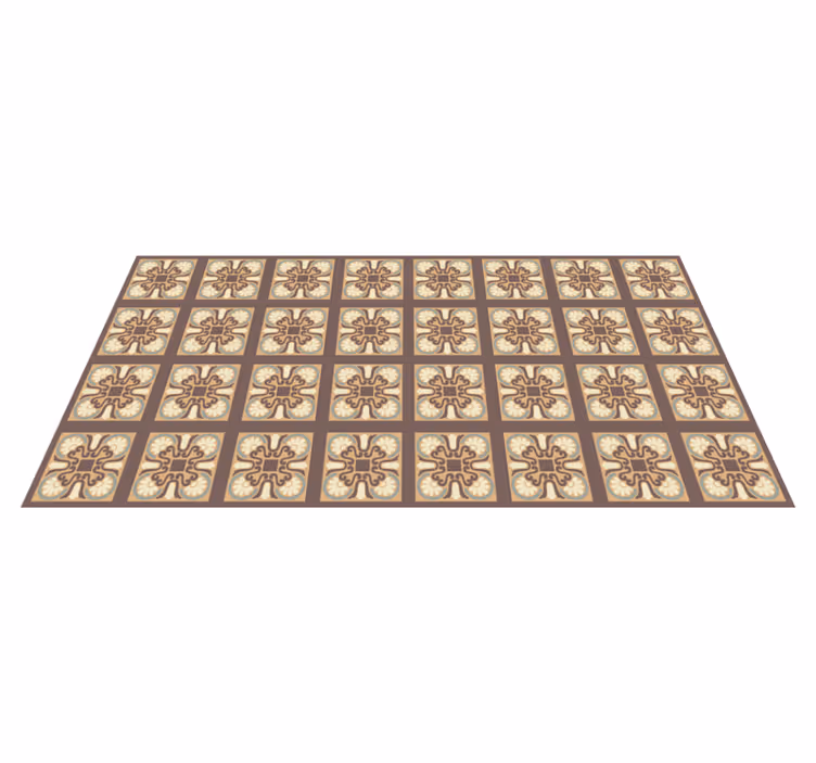 Brown Portuguese tiles tile carpet - TenStickers