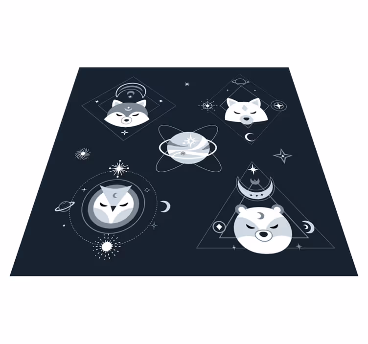 Nordic animals cosmic kids vinyl rug - TenStickers