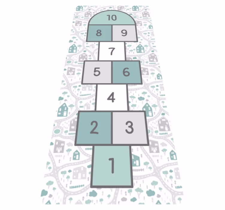 Hopscotch Play Area game vinyl rug - TenStickers