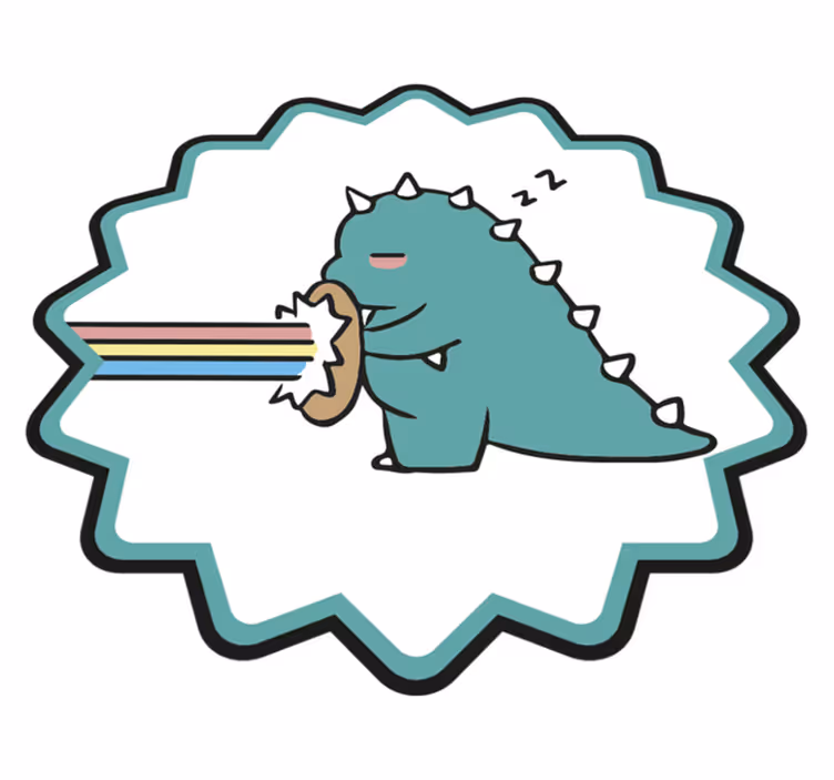 Dinosaur rainbow breath kids vinyl rug - TenStickers