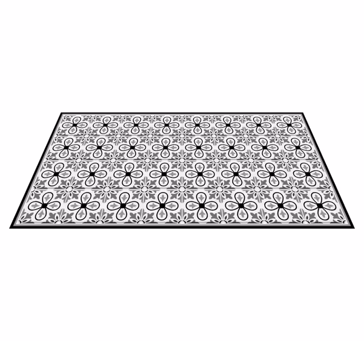 Portugal black and white kitchen floor tiles - TenStickers