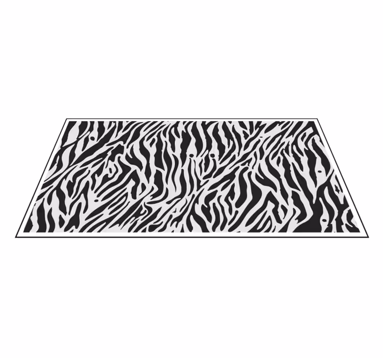 Black and White Zebra animal print vinyl rug - TenStickers