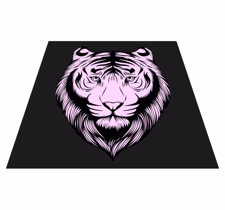 Pink tiger  animal print vinyl rug - TenStickers