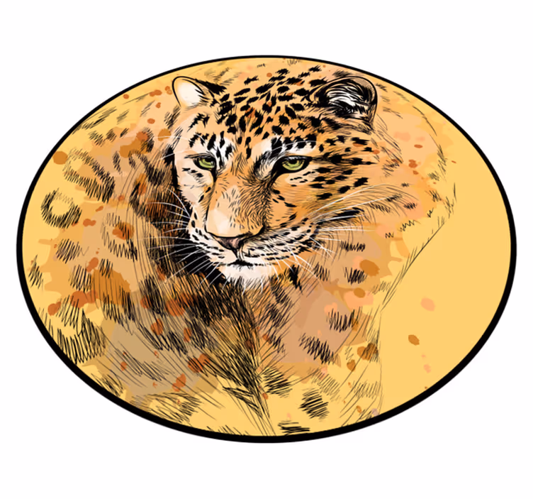 Leopard shape  animal print vinyl rug - TenStickers