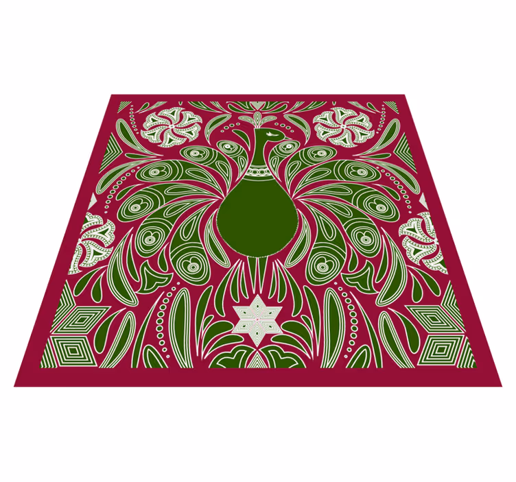 Elegant peacock pattern animal vinyl rug - TenStickers