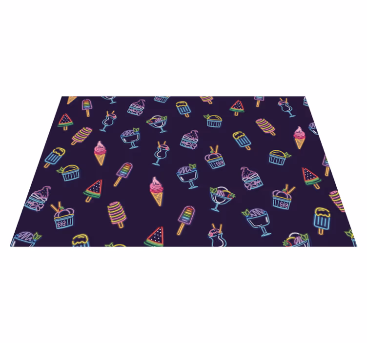 Neon Sweet Treats kids vinyl rug - TenStickers