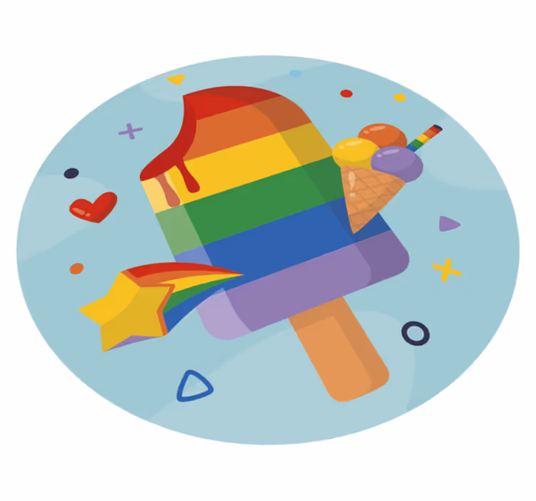 Colorful Ice Cream kids vinyl rug - TenStickers