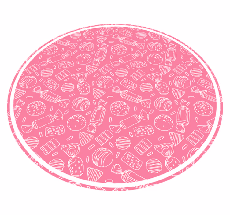 Sweet treat pattern vintage vinyl rug - TenStickers
