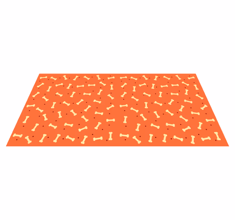 Yellow dog bones animal vinyl rug - TenStickers