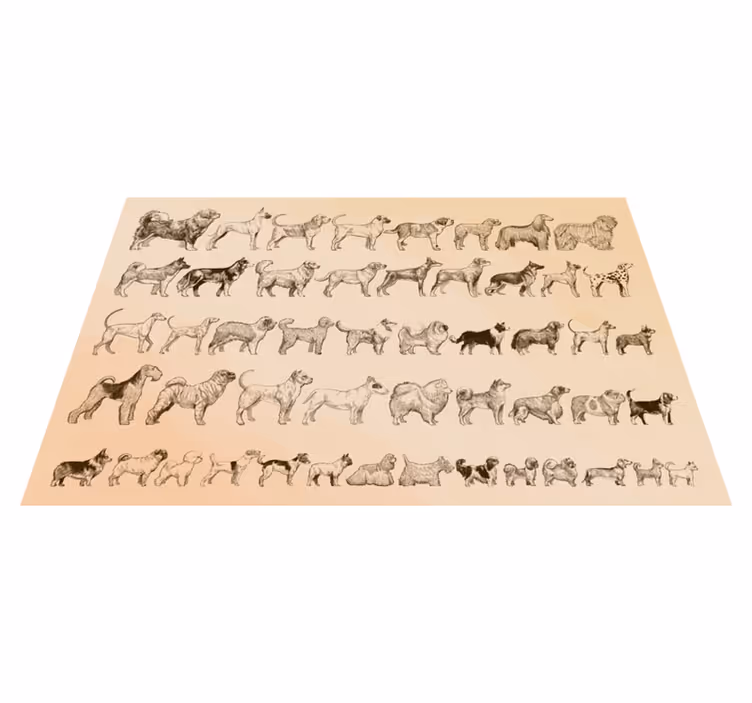 Dog sizes animal vinyl rug - TenStickers