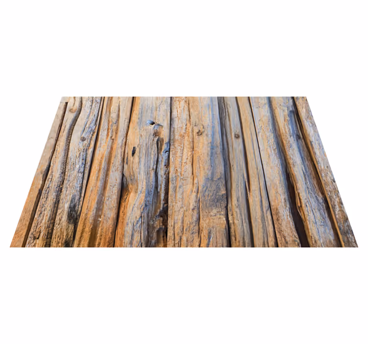 Rustic blue and grey wood effect vinyl rug - TenStickers