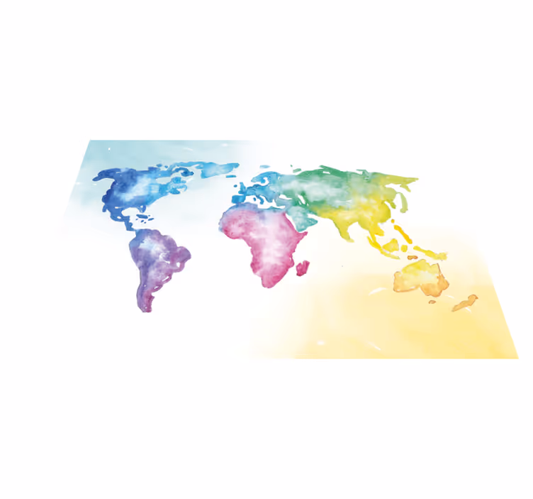 Vibrant Global Map world map vinyl rug - TenStickers
