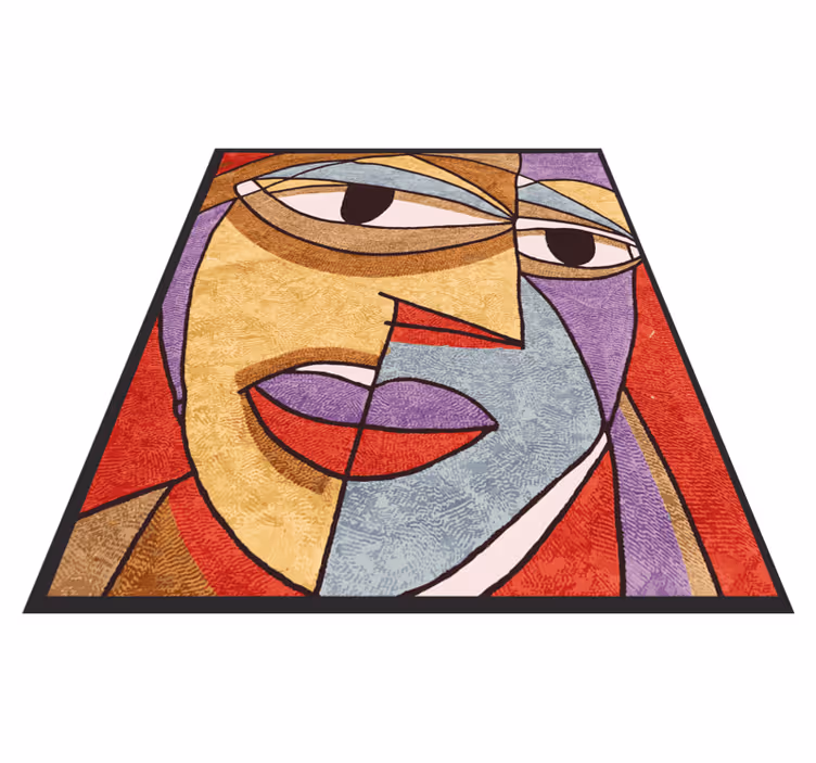 Modern art geometrical face modern rug - TenStickers