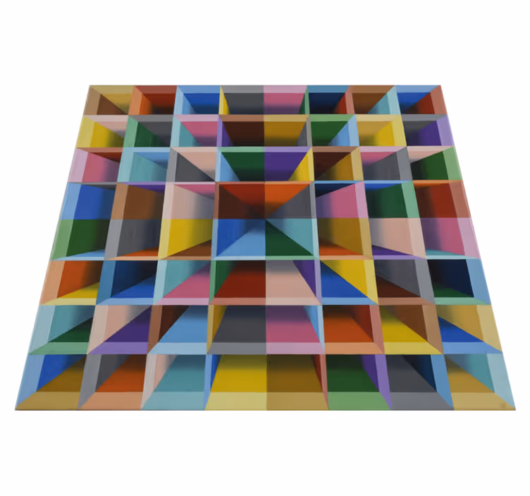 Modern art colorful cube holes modern rug - TenStickers