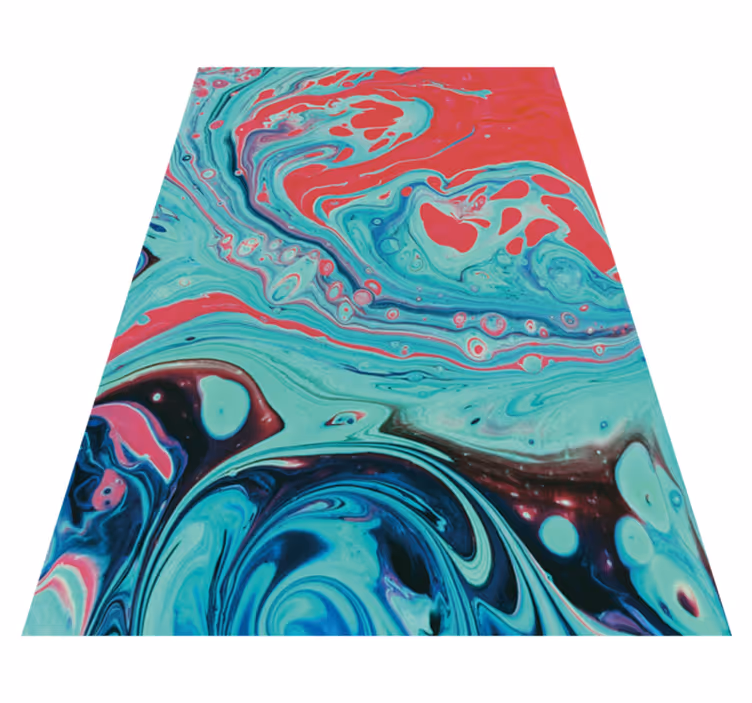Modern art colorful waves vinyl rug - TenStickers