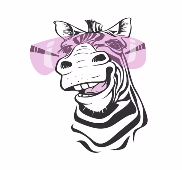 Funny zebra animal print vinyl rug - TenStickers