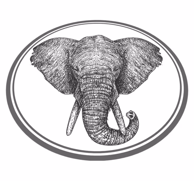 Gray elephant animal print vinyl rug - TenStickers