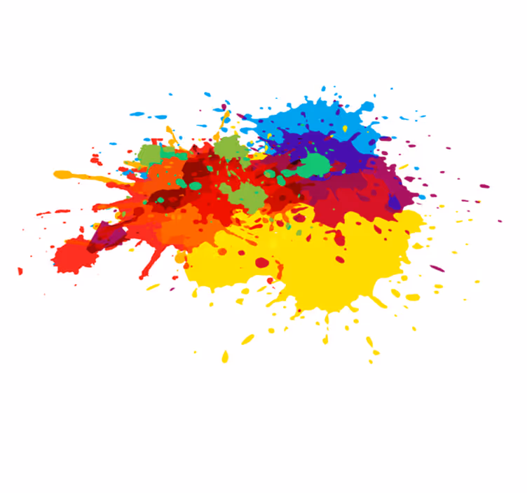 Colorful Splash Art kids vinyl rug - TenStickers