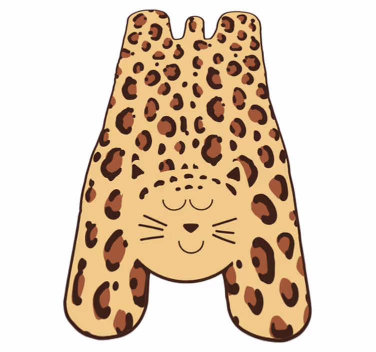 Happy leopard animal print vinyl rug - TenStickers