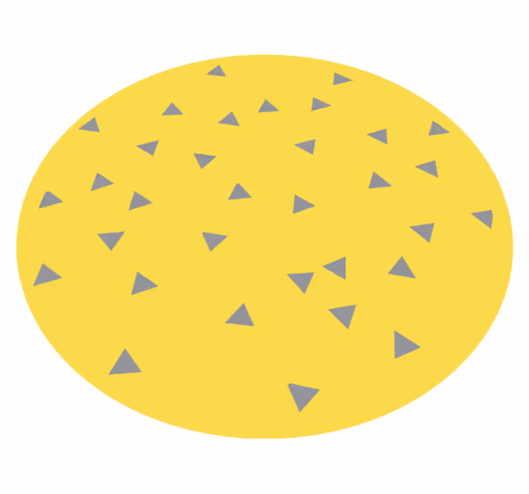 Yellow triangle design geometric vinyl rug - TenStickers